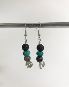 Wire Wrapped Gemstone Earrings