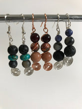 Load image into Gallery viewer, Wire Wrapped Gemstone Earrings