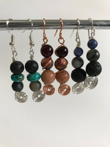 Wire Wrapped Gemstone Earrings