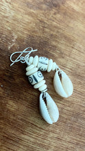 Load image into Gallery viewer, Boho Chic Cowrie Shell and Natural Bone Earrings - Handcrafted Bohemian Jewelry