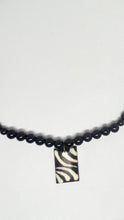Load image into Gallery viewer, Unisex Black Beaded Necklace - Batik Bone Pendant