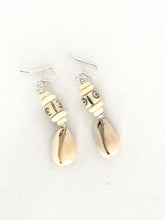 Load image into Gallery viewer, Bone and Cowrie Shell earrings