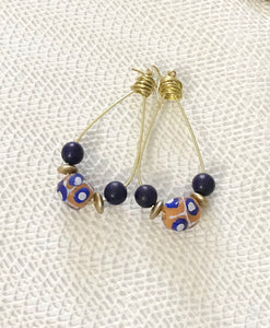Lapis Lazuli and Painted Glass Bead Set