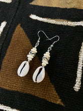 Load image into Gallery viewer, Bone and Cowrie Shell earrings
