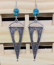 Load image into Gallery viewer, Silver Tribal Earrings