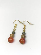 Load image into Gallery viewer, Antique Bronze Gemstone Earrings
