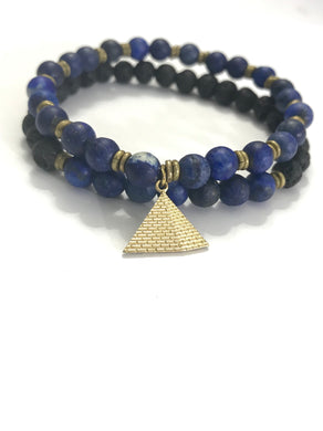 Lapis Lazuli and Lava Stone Bracelet